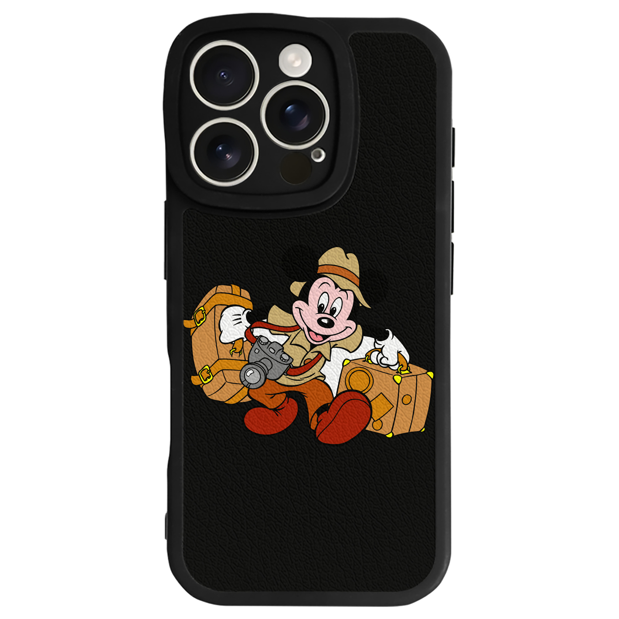 （画像用） ミッキーマウス Mickey Mouse 【iPhone 16シリーズ対応】シリコンスマホケース（レザー調） 材質：シリコン